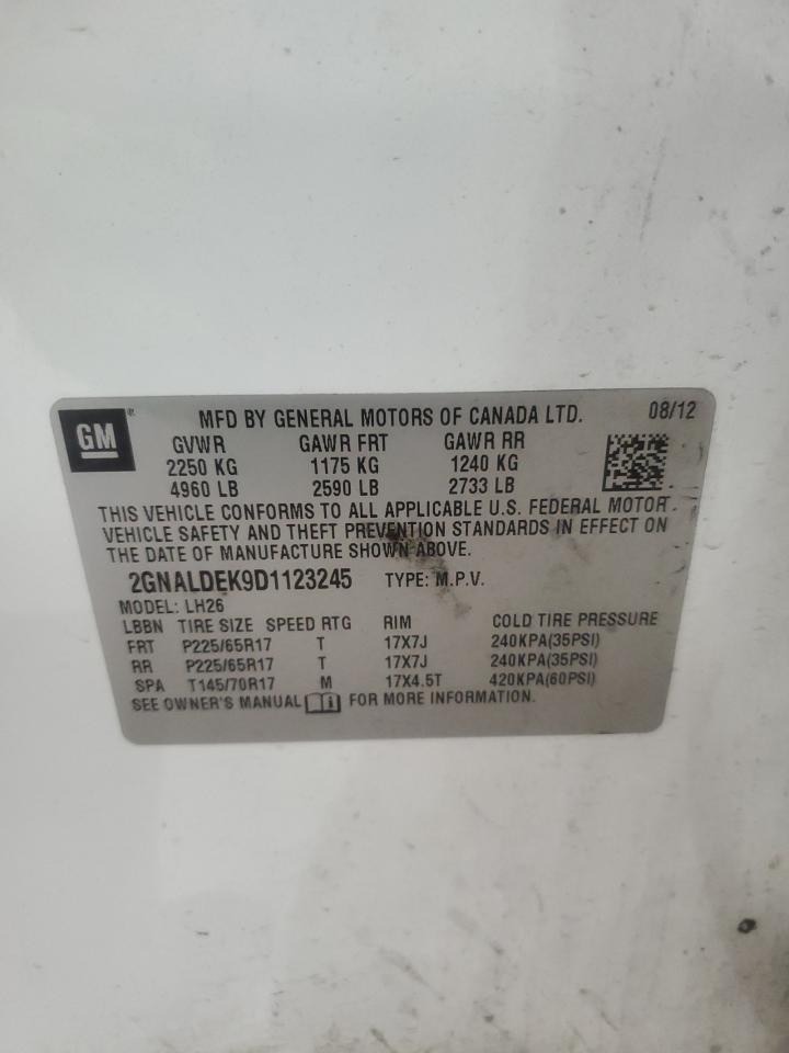 2013 Chevrolet Equinox Lt VIN: 2GNALDEK9D1123245 Lot: 84181335