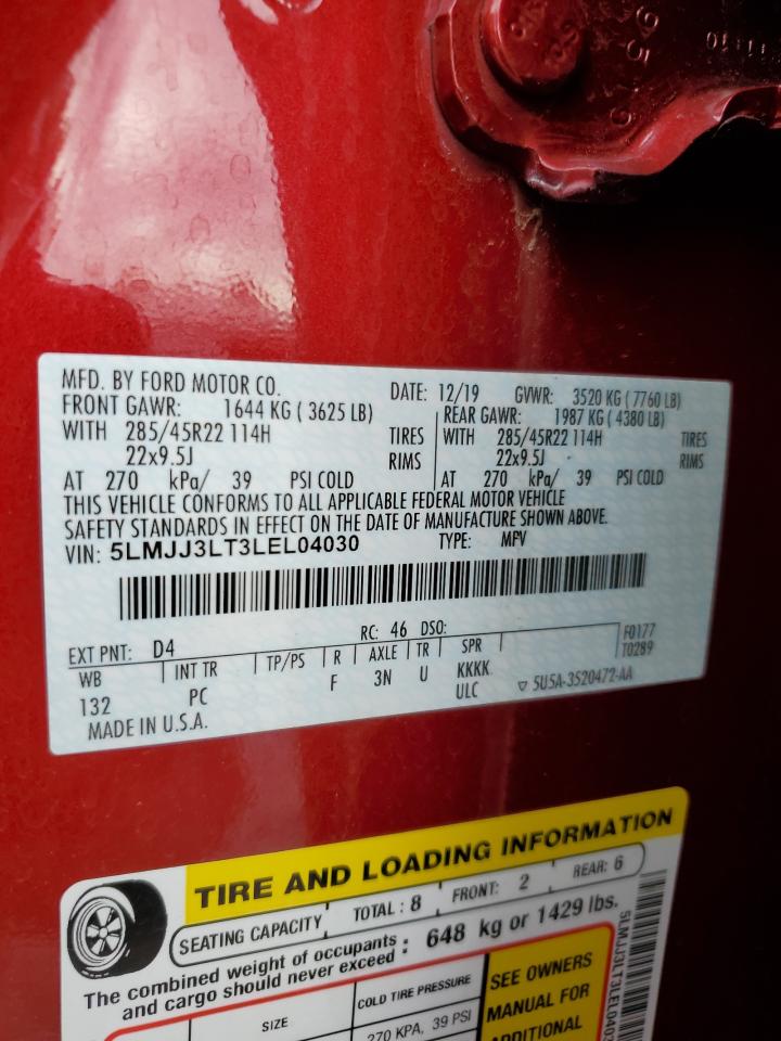 2020 Lincoln Navigator L Reserve VIN: 5LMJJ3LT3LEL04030 Lot: 85278935