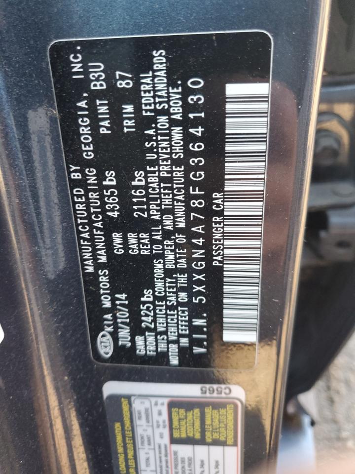 2015 Kia Optima Ex VIN: 5XXGN4A78FG364130 Lot: 85654045