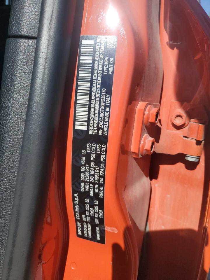 2016 Jeep Renegade Trailhawk VIN: ZACCJBCTXGPD35170 Lot: 86257215