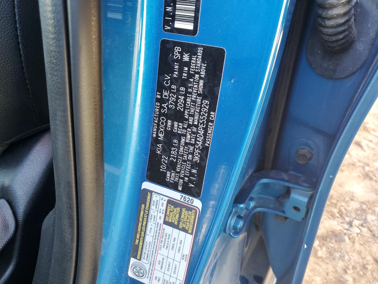 2023 Kia Forte Gt Line VIN: 3KPF54AD4PE552929 Lot: 85928095