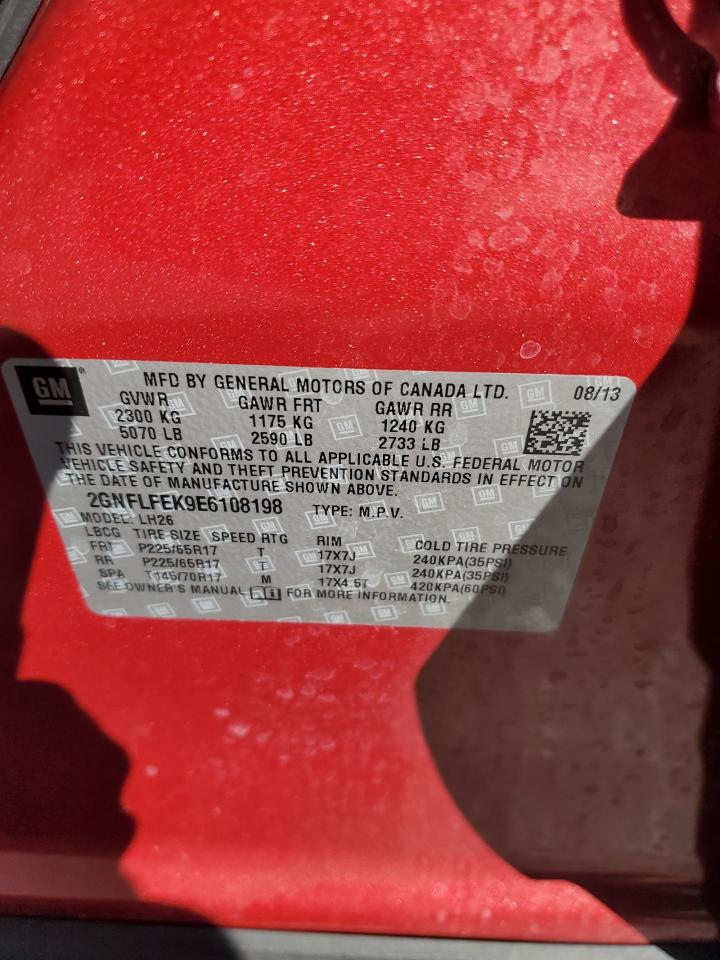 2014 Chevrolet Equinox Lt VIN: 2GNFLFEK9E6108198 Lot: 84833855