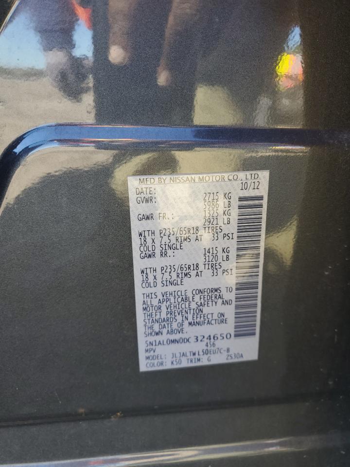 2013 Infiniti Jx35 VIN: 5N1AL0MN0DC324650 Lot: 82640125