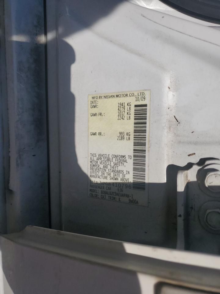 2010 Nissan Altima Base VIN: 1N4AL2AP4AN410796 Lot: 90814935