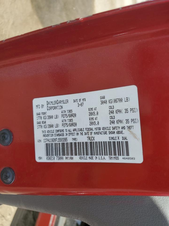 2007 Dodge Ram 1500 St VIN: 1D7HU18207J592285 Lot: 82340385