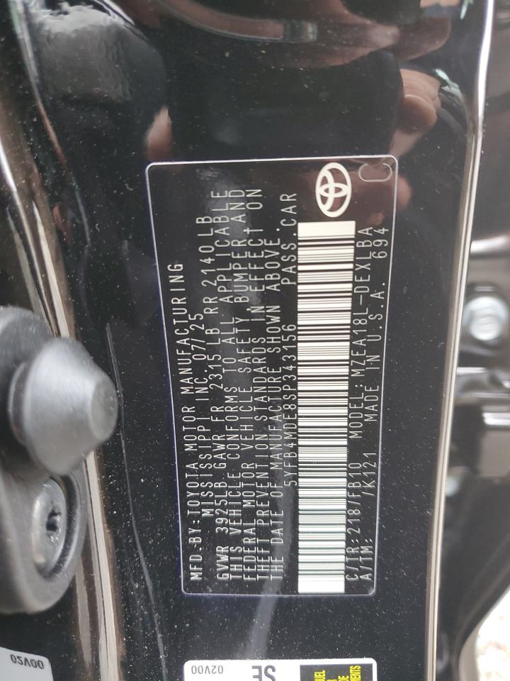 2025 Toyota Corolla Le VIN: 5YFB4MDE8SP343156 Lot: 82467585