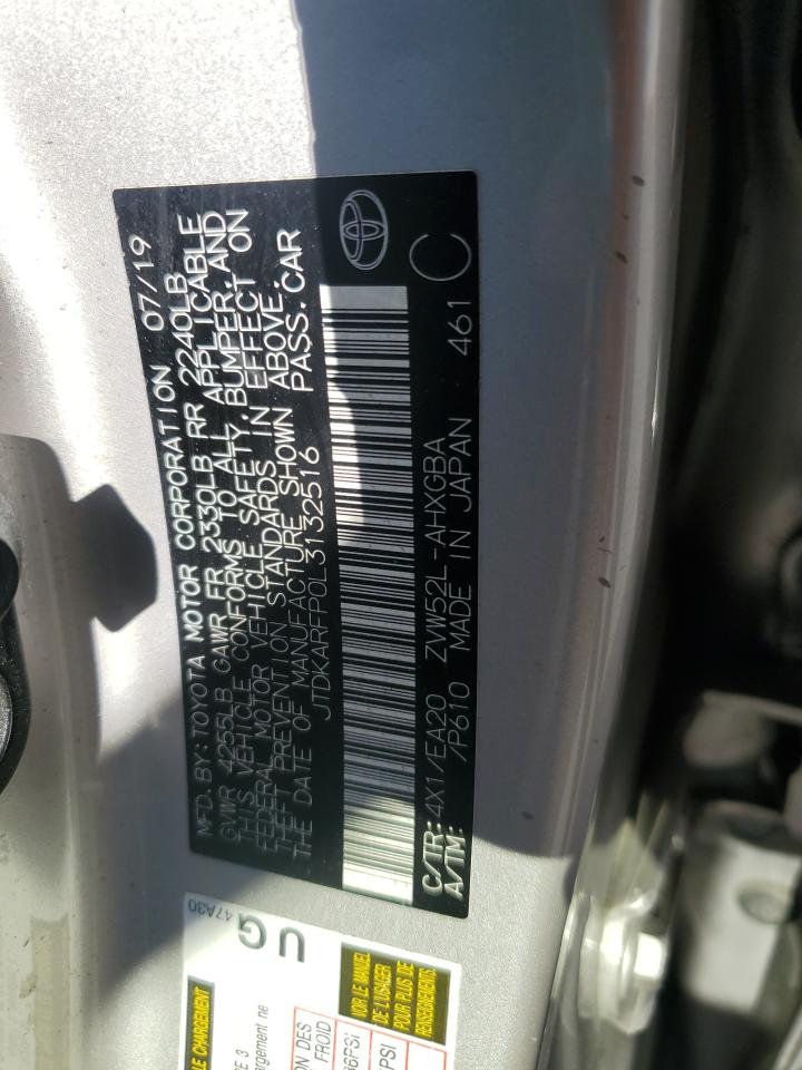 2020 Toyota Prius Prime Le VIN: JTDKARFP0L3132516 Lot: 82269875