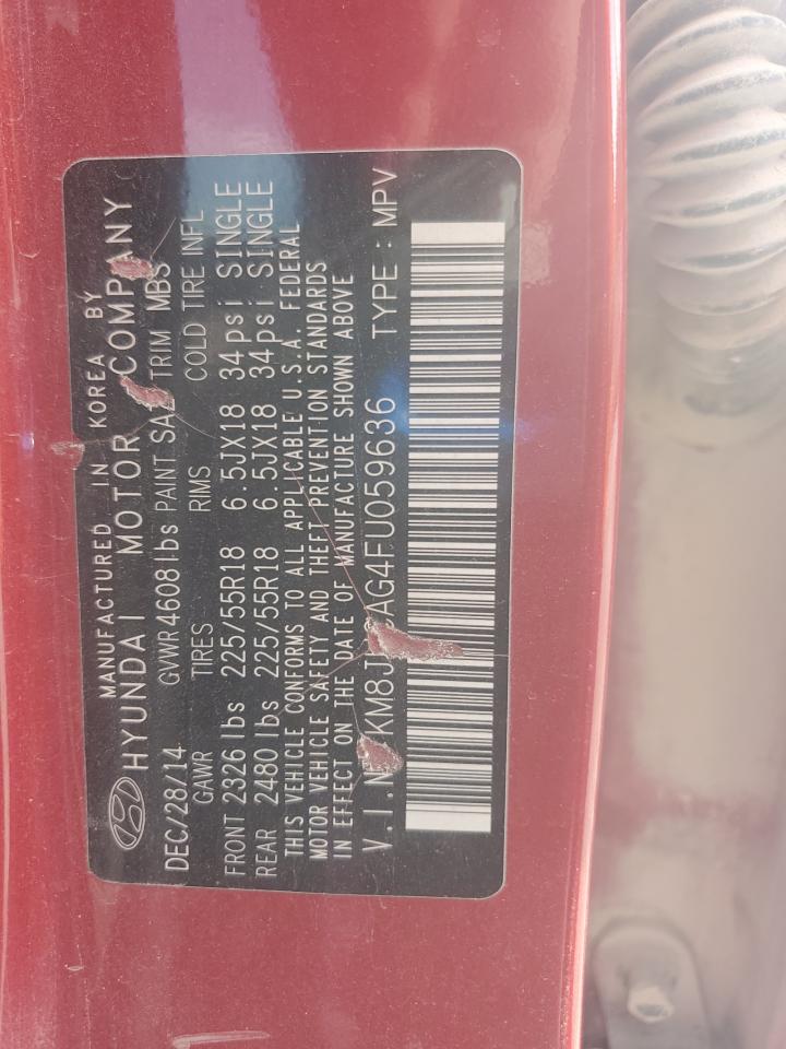 2015 Hyundai Tucson Limited VIN: KM8JUCAG4FU059636 Lot: 85888775