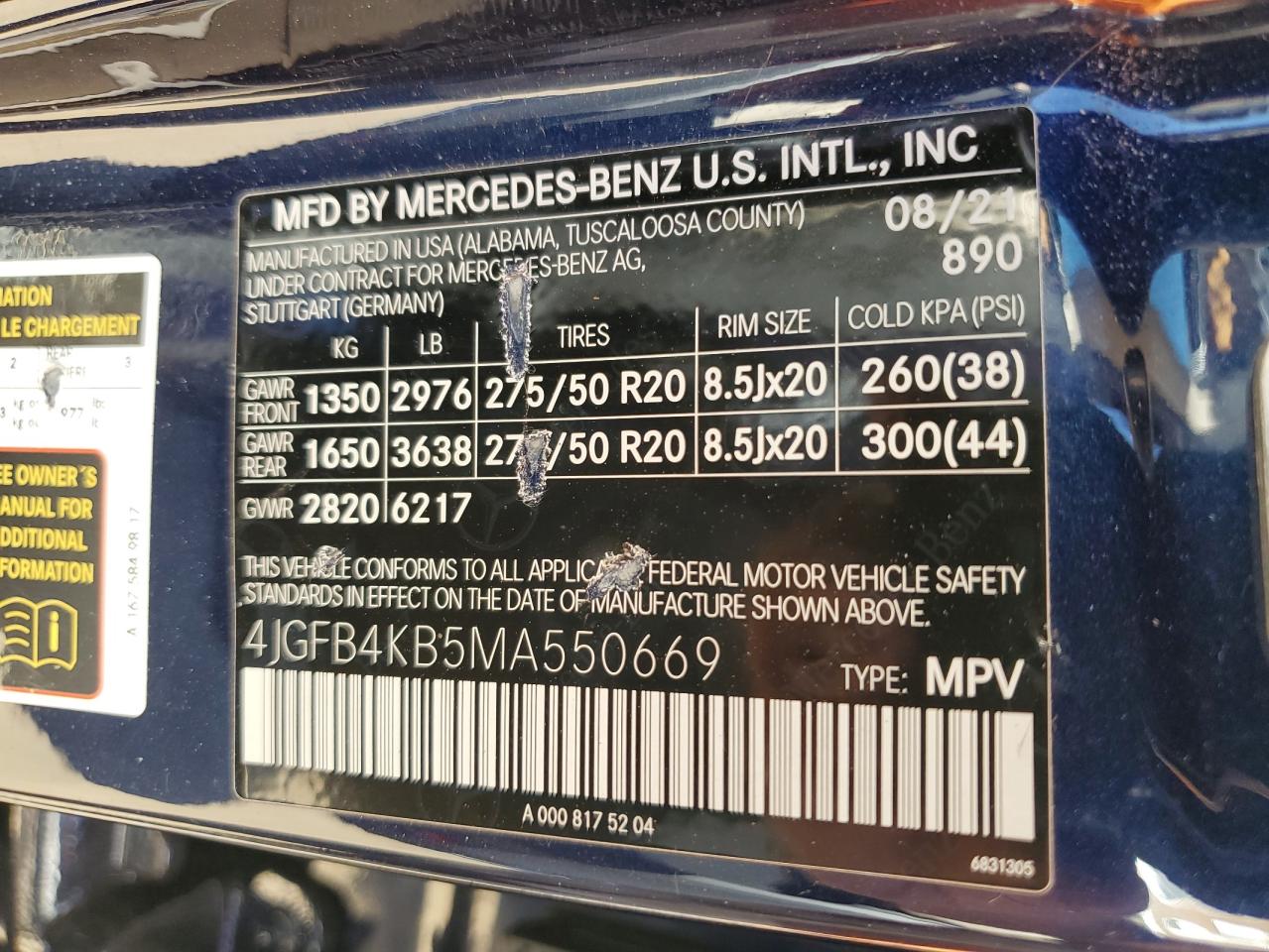 2021 Mercedes-Benz Gle 350 4Matic VIN: 4JGFB4KB5MA550669 Lot: 82188015