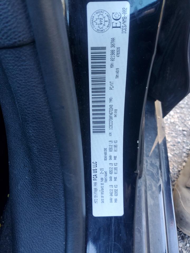 2015 Chrysler 200 Lx VIN: 1C3CCCFB0FN672249 Lot: 84016255