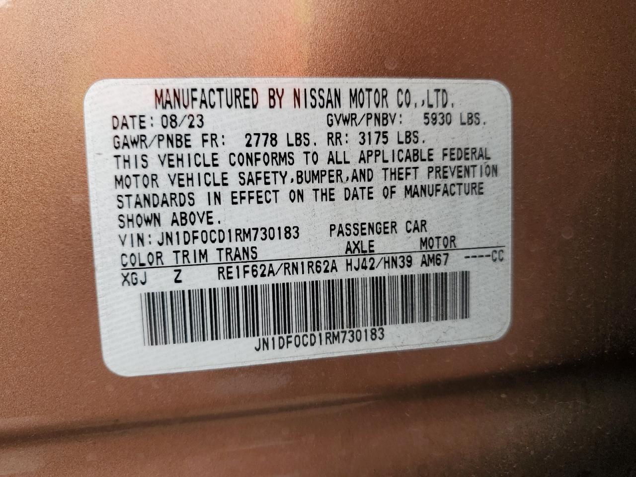 2024 Nissan Ariya Platinum + VIN: JN1DF0CD1RM730183 Lot: 90580045