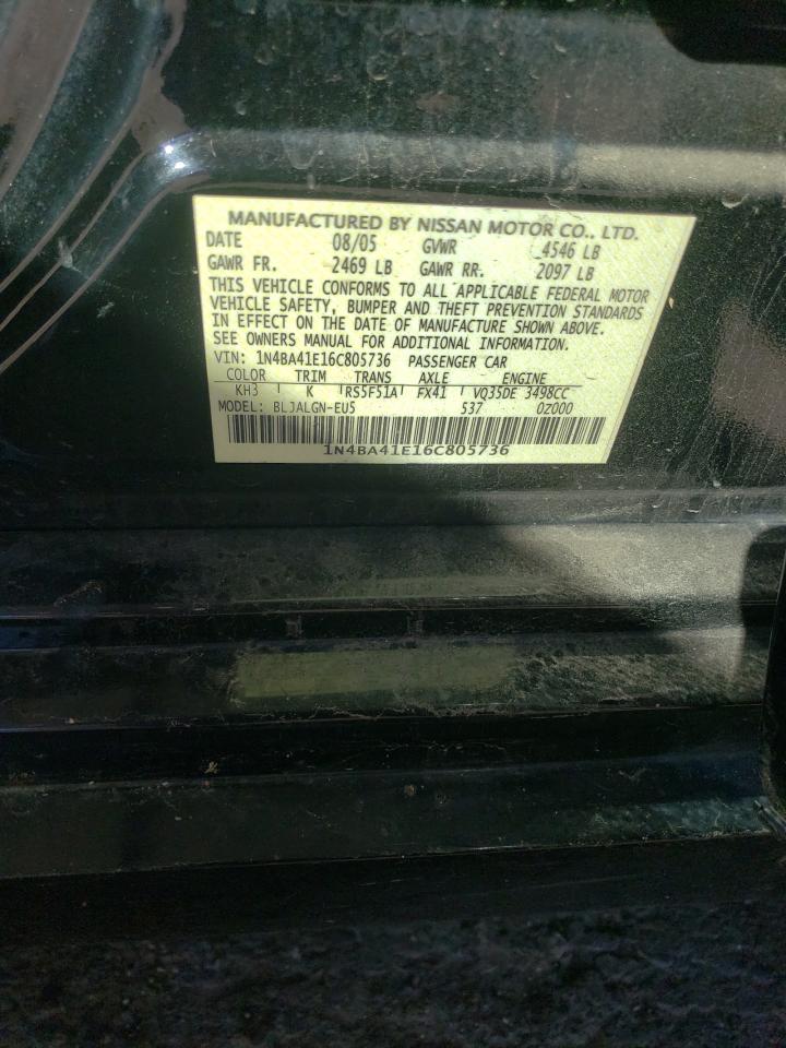 2006 Nissan Maxima Se VIN: 1N4BA41E16C805736 Lot: 82587045