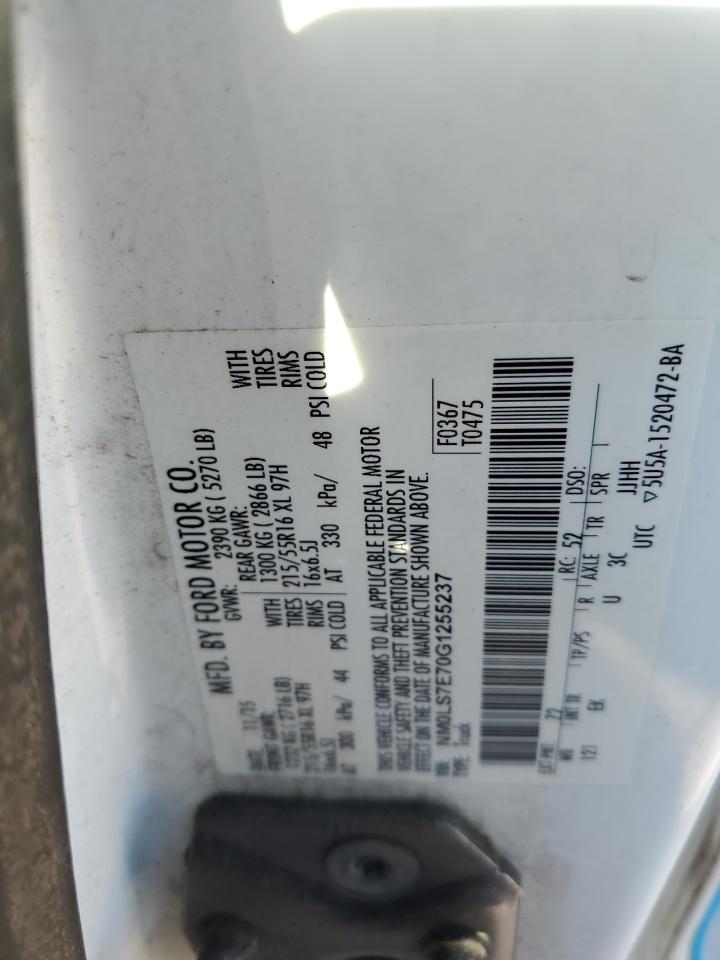 2016 Ford Transit Connect Xl VIN: NM0LS7E70G1255237 Lot: 86490885