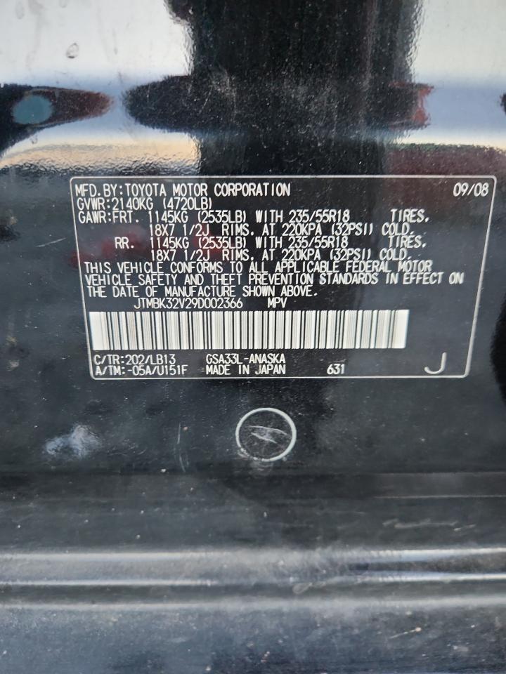 2009 Toyota Rav4 Sport VIN: JTMBK32V29D002366 Lot: 86223115