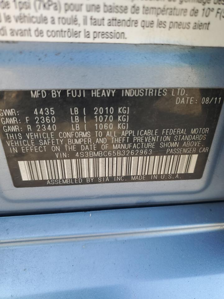 2011 Subaru Legacy 2.5I Premium VIN: 4S3BMBC65B3262963 Lot: 89729995