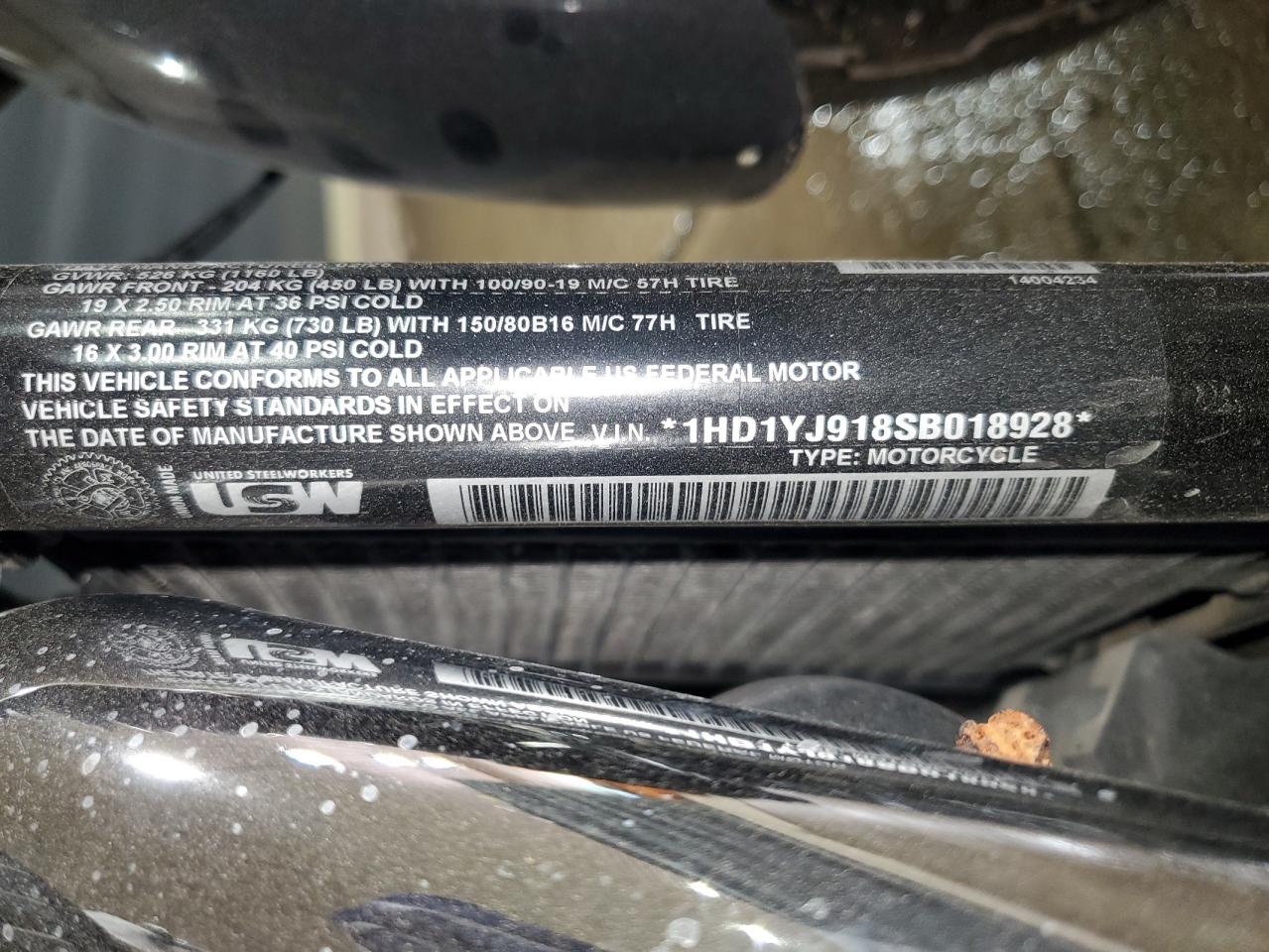2025 Harley-Davidson Fxbb VIN: 1HD1YJ918SB018928 Lot: 84917025
