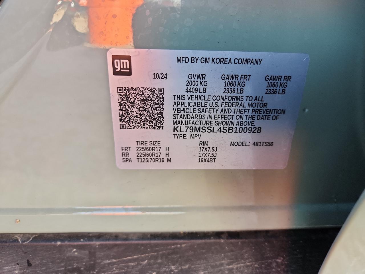 2025 Chevrolet Trailblazer Activ VIN: KL79MSSL4SB100928 Lot: 87425635