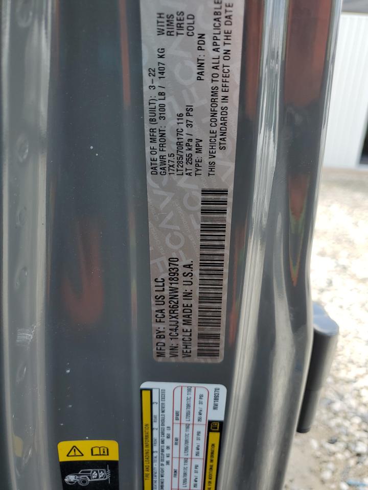 2022 Jeep Wrangler Unlimited Rubicon 4Xe VIN: 1C4JJXR62NW189370 Lot: 85945345