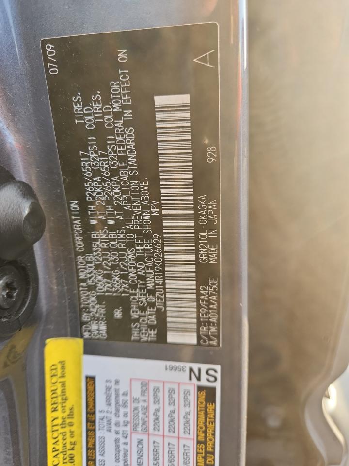 2009 Toyota 4Runner Sr5 VIN: JTEZU14R19K026629 Lot: 85318635