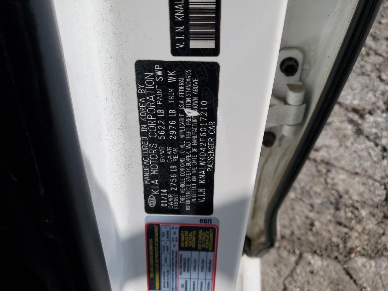 2015 Kia K900 VIN: KNALW4D42F6017210 Lot: 85356645