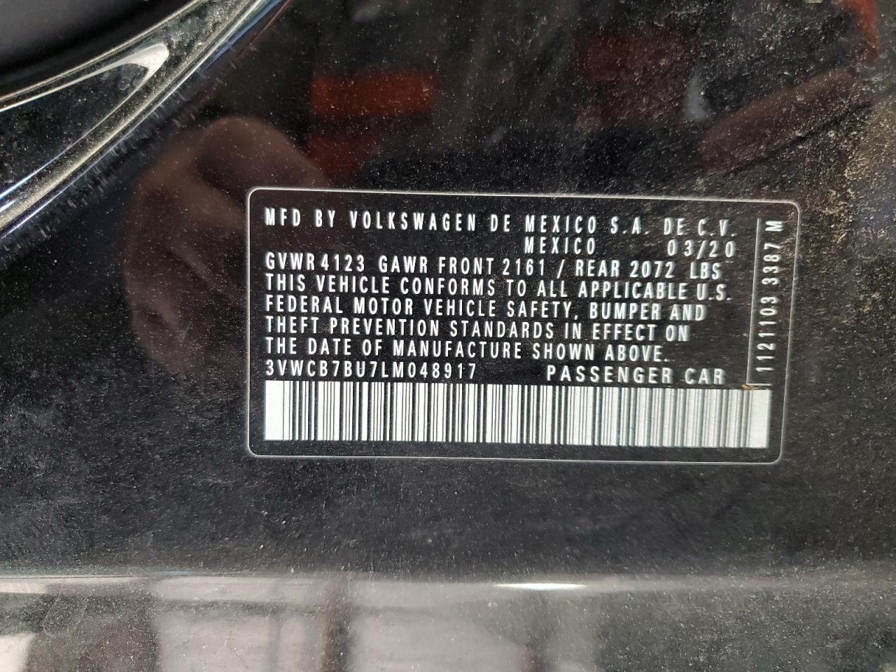 2020 Volkswagen Jetta S VIN: 3VWCB7BU7LM048917 Lot: 85290915