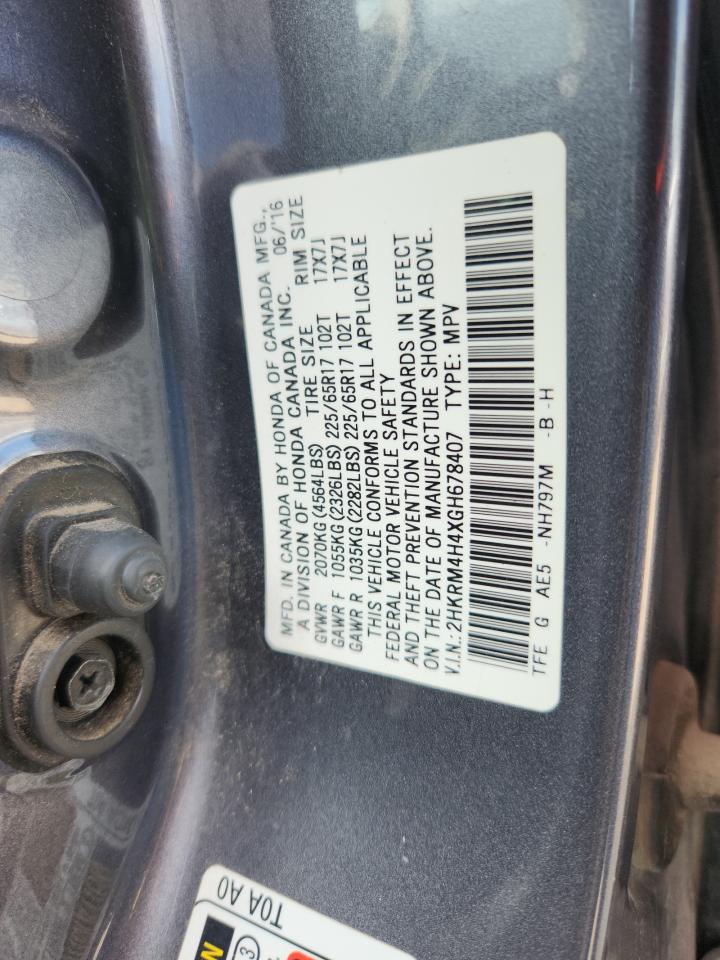 2016 Honda Cr-V Se VIN: 2HKRM4H4XGH678407 Lot: 93479135