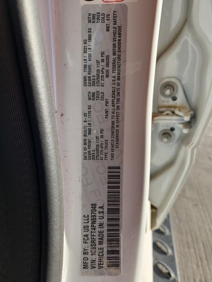 2023 Ram 1500 Big Horn/Lone Star VIN: 1C6SRFFT4PN697048 Lot: 89703985