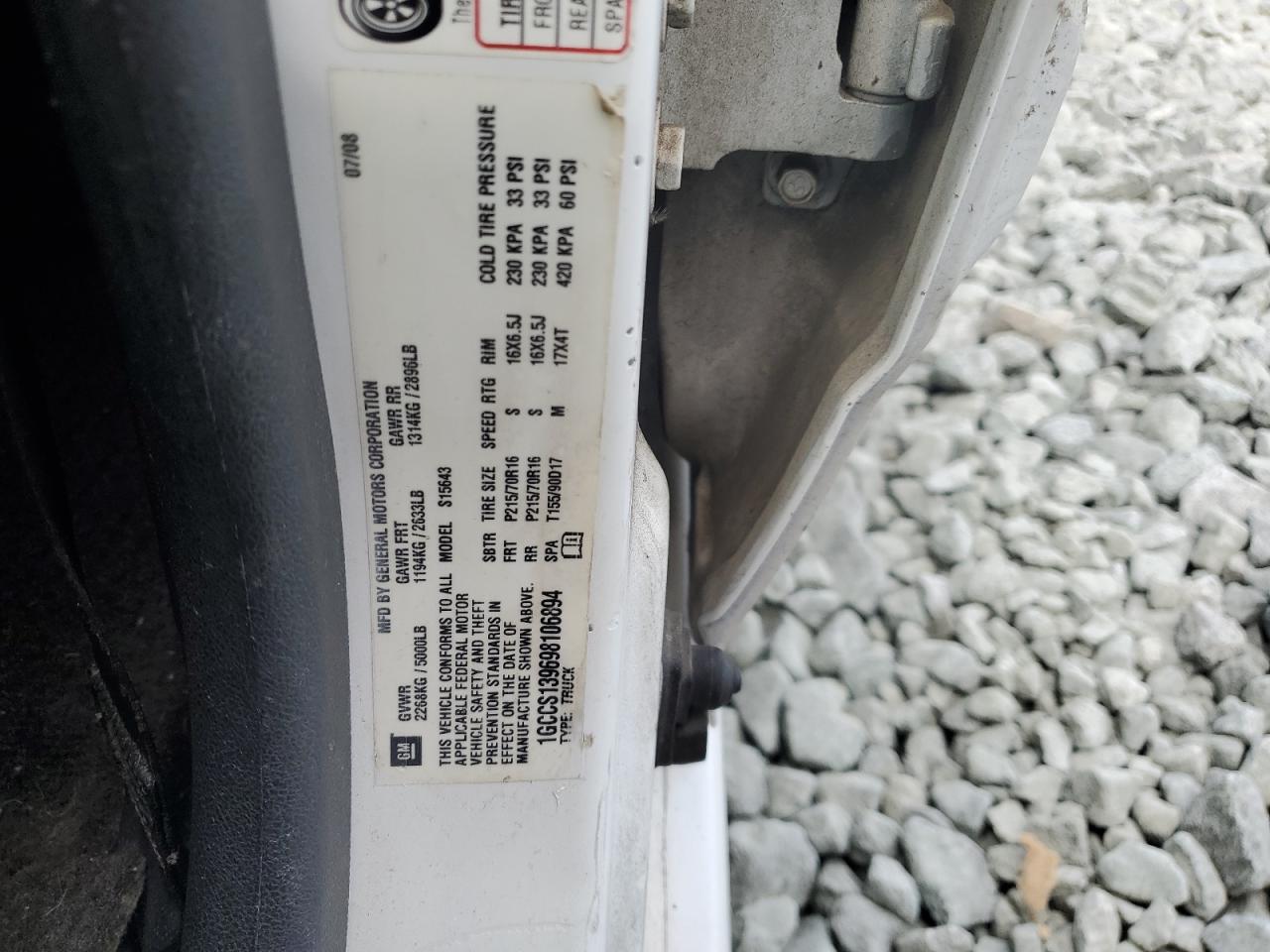 2009 Chevrolet Colorado VIN: 1GCCS139698106894 Lot: 85540115