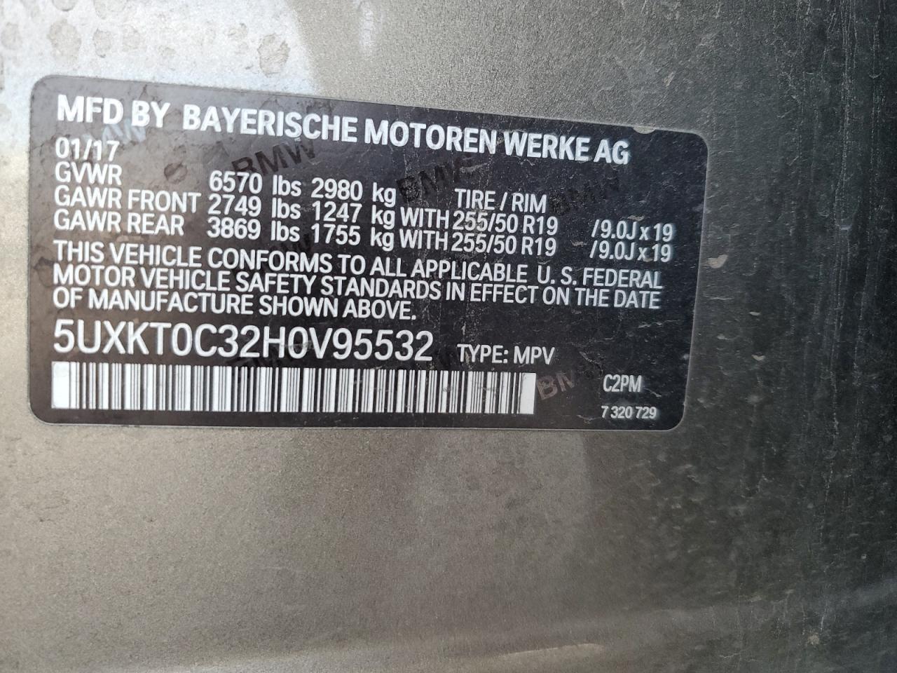 2017 BMW X5 Xdr40E VIN: 5UXKT0C32H0V95532 Lot: 85767195