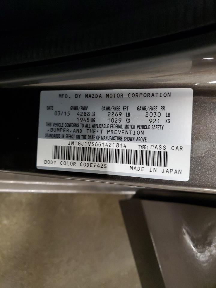 2016 Mazda 6 Touring VIN: JM1GJ1V56G1421814 Lot: 84864935