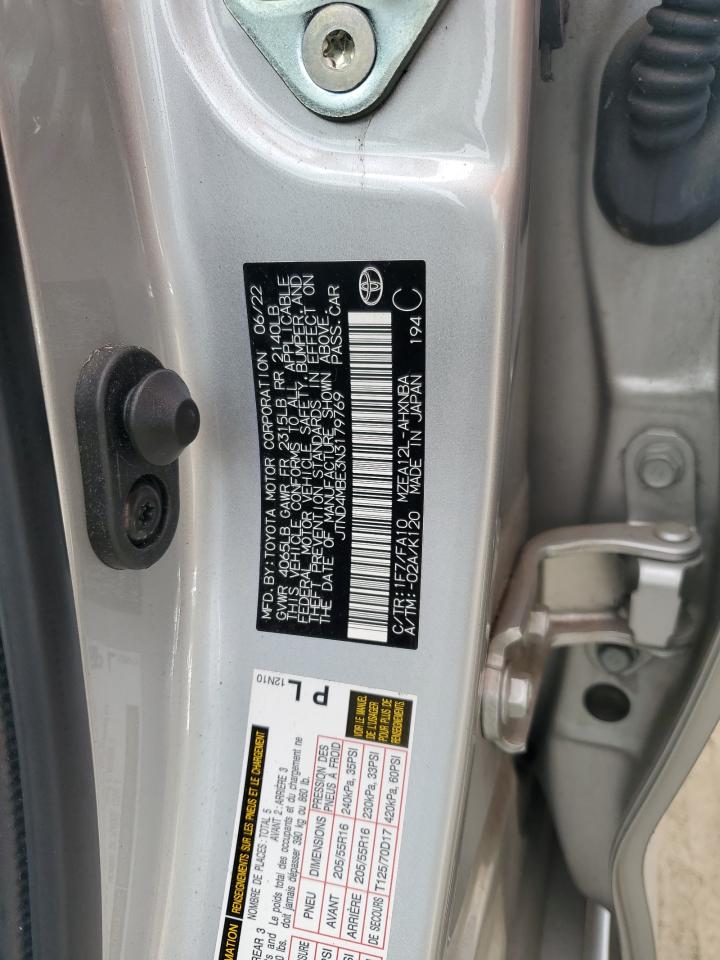 2022 Toyota Corolla Se VIN: JTND4MBE3N3179769 Lot: 85929985