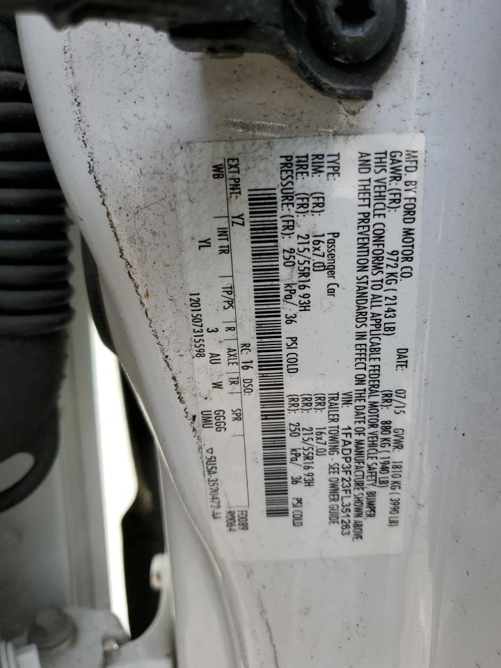 2015 Ford Focus Se VIN: 1FADP3F23FL351263 Lot: 87266595