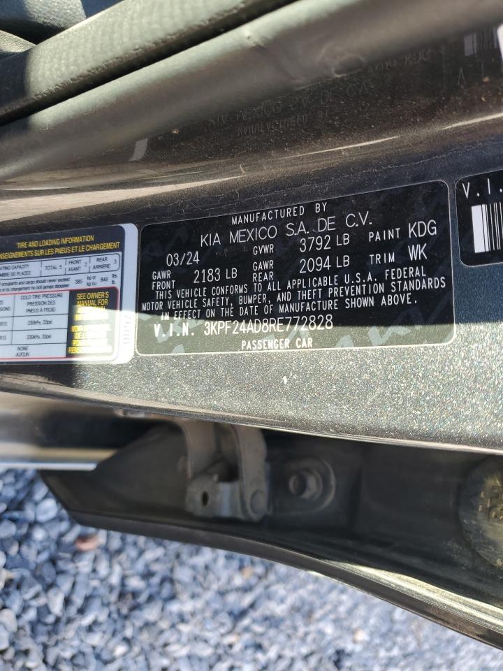 2024 Kia Forte Lx VIN: 3KPF24AD8RE772828 Lot: 82587095