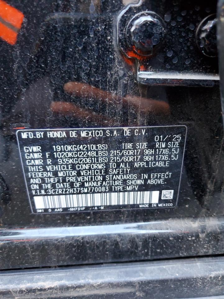 2025 Honda Hr-V Lx VIN: 3CZRZ2H37SM770083 Lot: 86606915