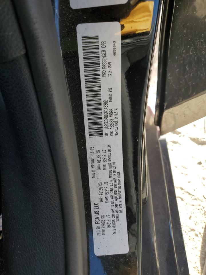 2016 Chrysler 200 Limited VIN: 1C3CCCAB8GN143382 Lot: 86551505