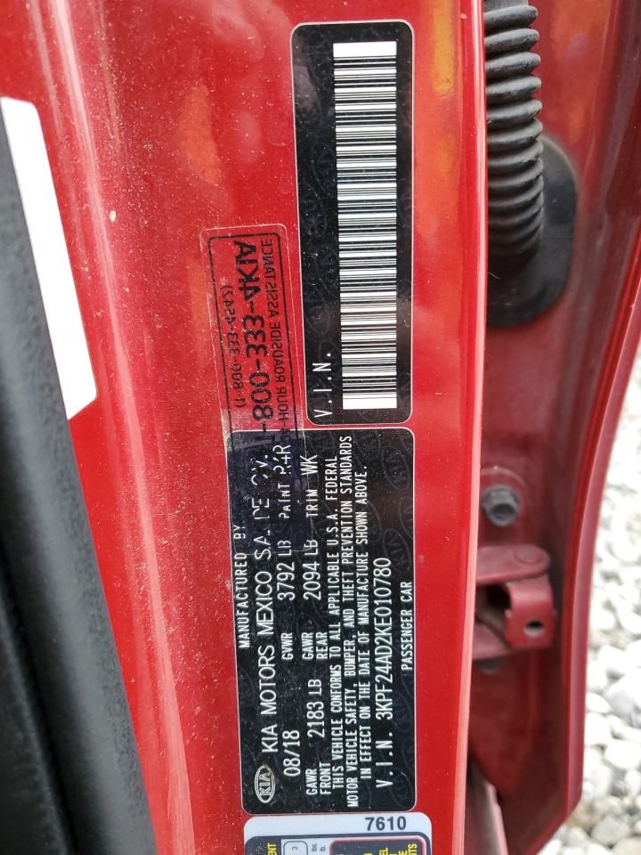 2019 Kia Forte Fe VIN: 3KPF24AD2KE010780 Lot: 82688855