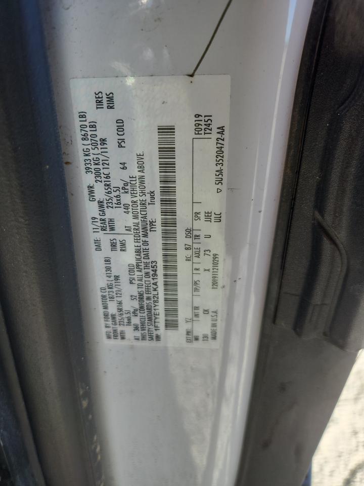 2020 Ford Transit T-150 VIN: 1FTYE1Y82LKA19453 Lot: 87369365