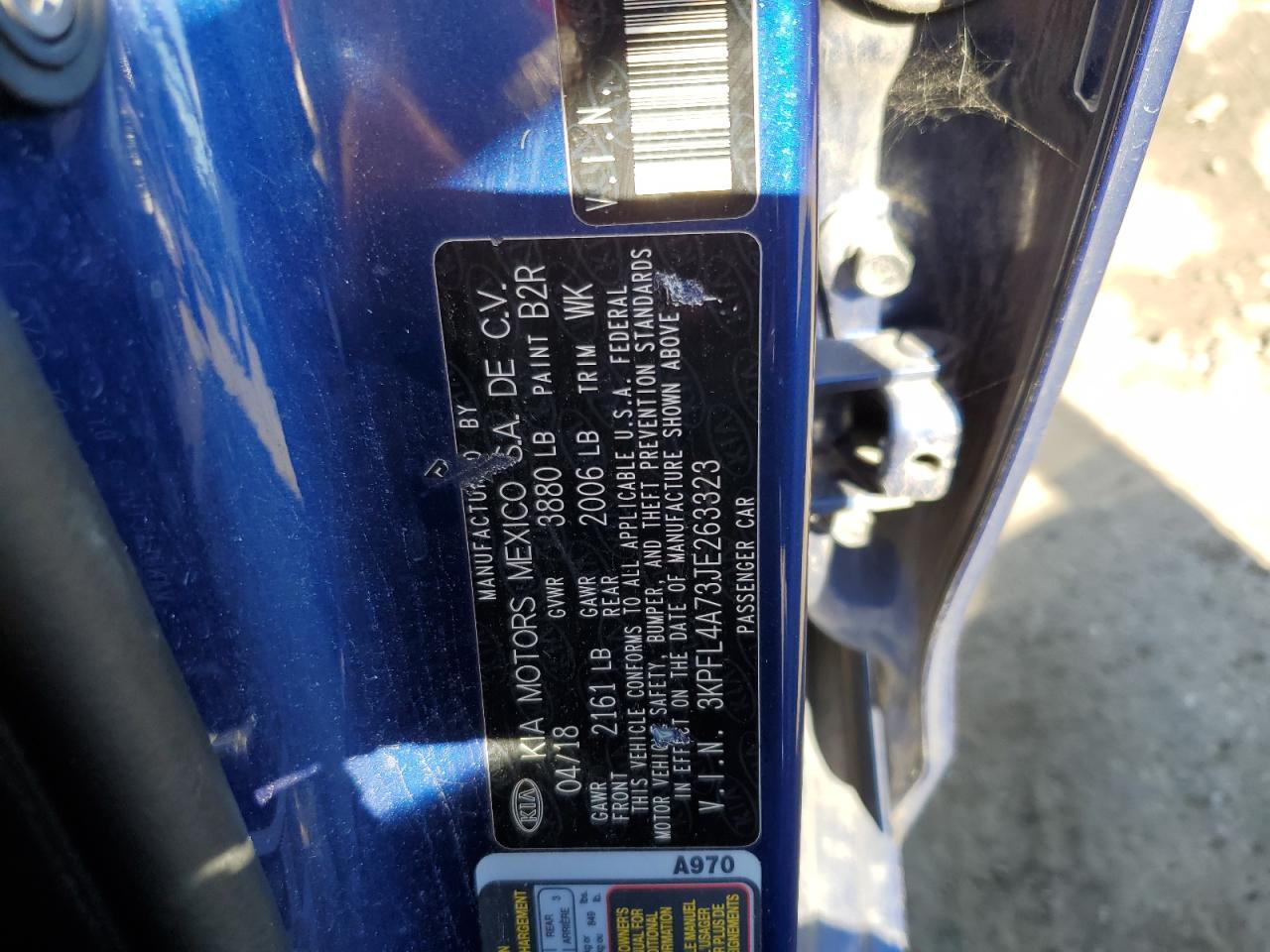 2018 Kia Forte Lx VIN: 3KPFL4A73JE263323 Lot: 86265025