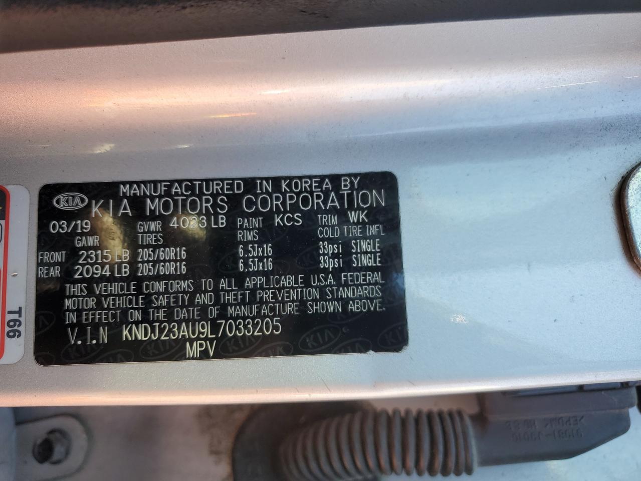 2020 Kia Soul Lx VIN: KNDJ23AU9L7033205 Lot: 85688385