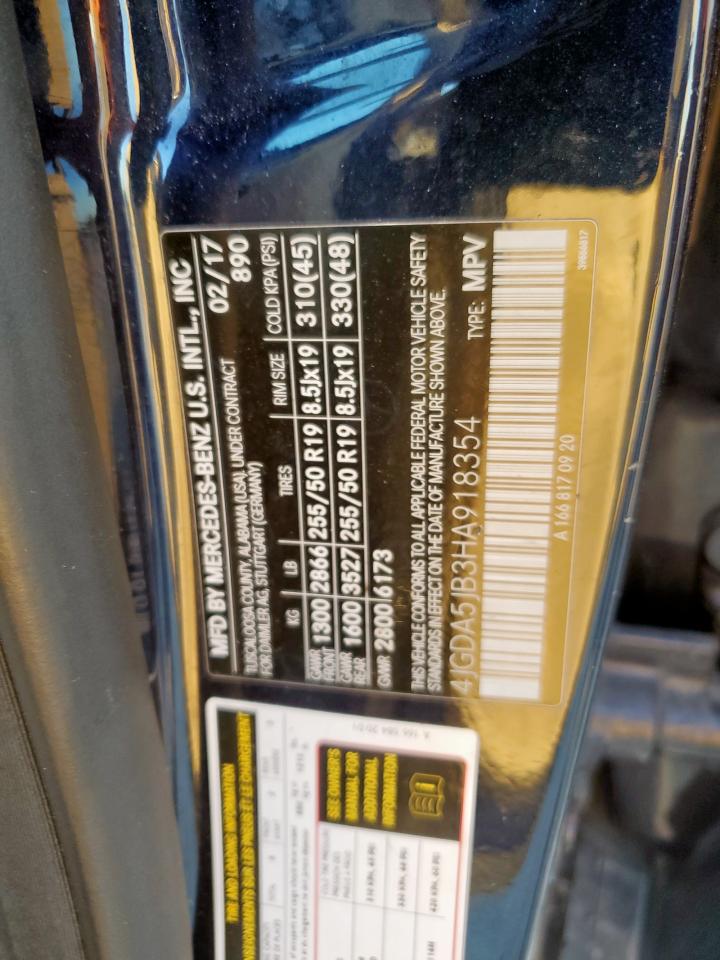 2017 Other Gle350 VIN: 4JGDA5JB3HA918354 Lot: 81934625