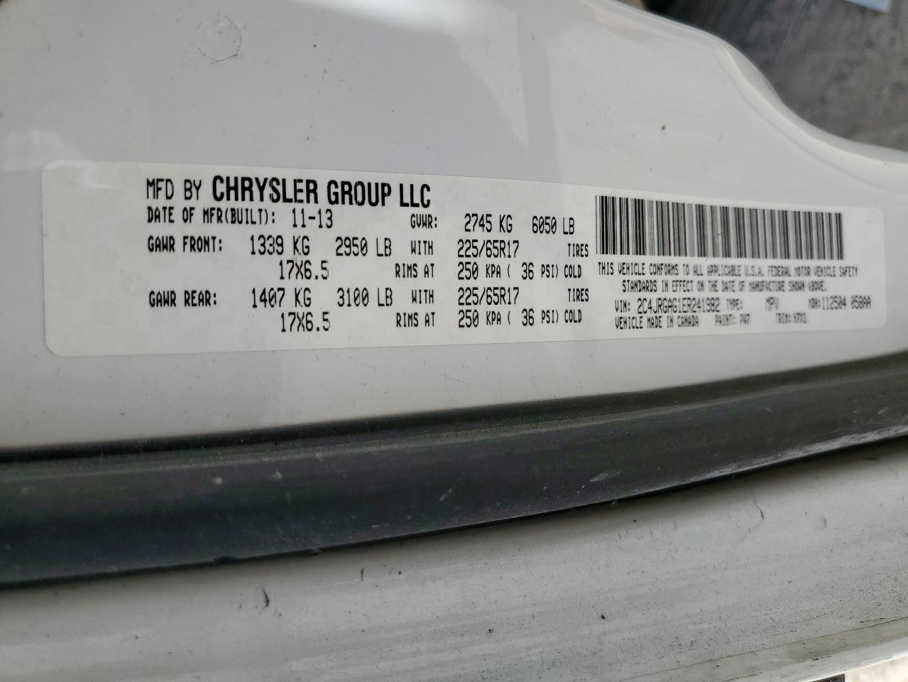 2014 Ram Tradesman VIN: 2C4JRGAG1ER241982 Lot: 82235395