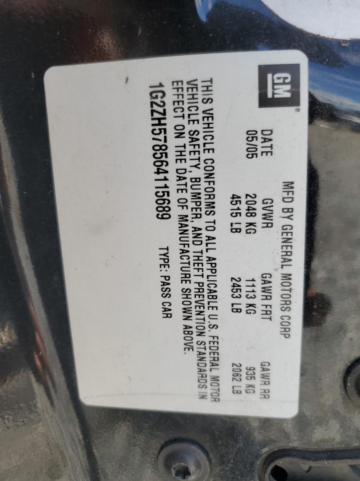 2006 Pontiac G6 Gt VIN: 1G2ZH578564115689 Lot: 84482175