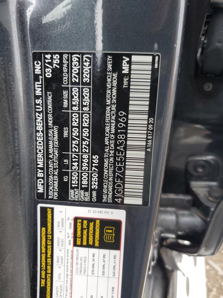 2014 Mercedes-Benz Gl 450 4Matic VIN: 4JGDF7CE5EA381969 Lot: 82428645