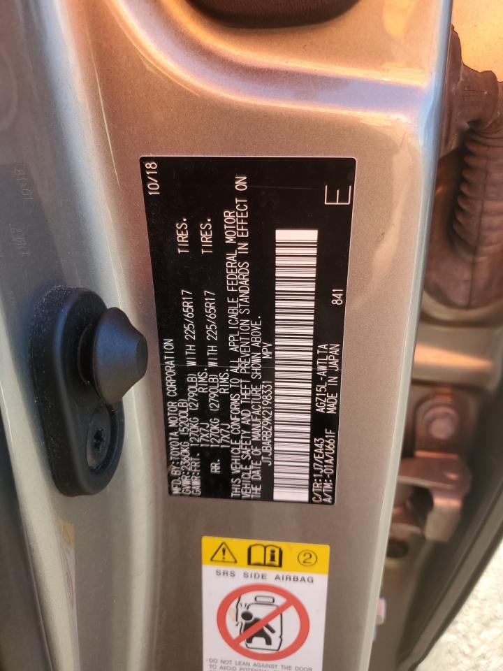 2019 Lexus Nx 300 Base VIN: JTJBARBZ9K2198331 Lot: 84831545