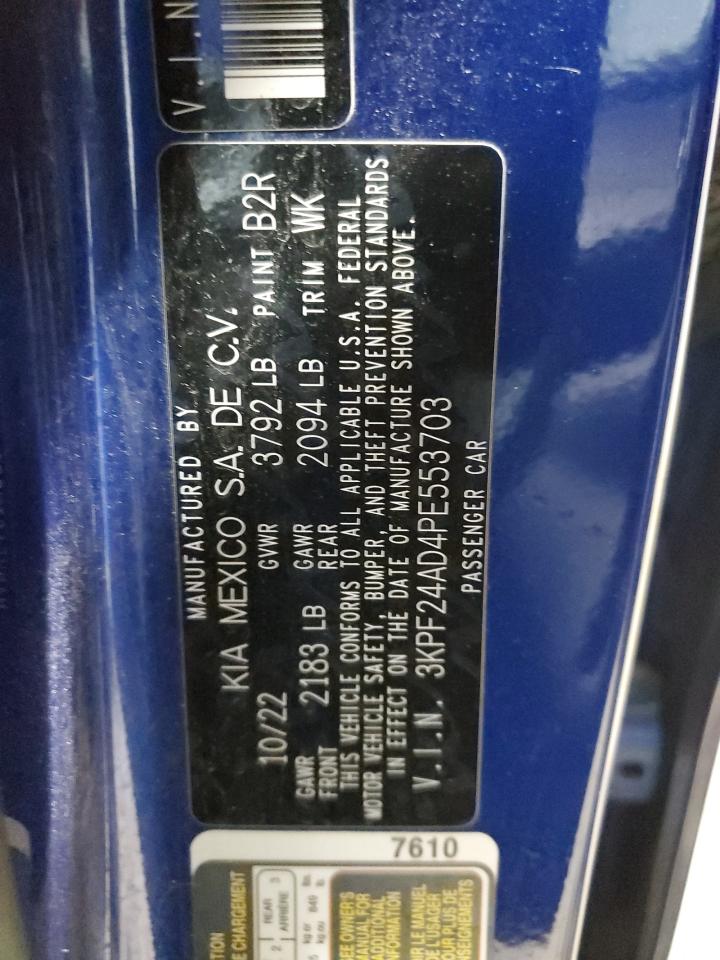 2023 Kia Forte Lx VIN: 3KPF24AD4PE553703 Lot: 82643395