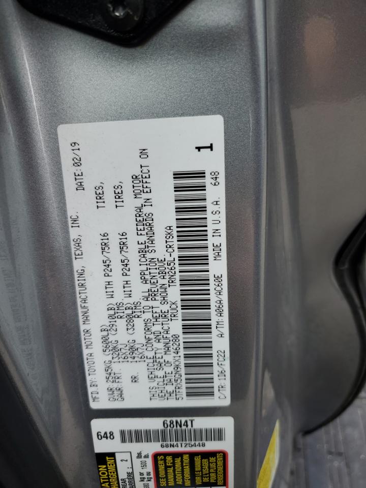 2019 Toyota Tacoma Access Cab VIN: 5TFRX5GN9KX146280 Lot: 86521775