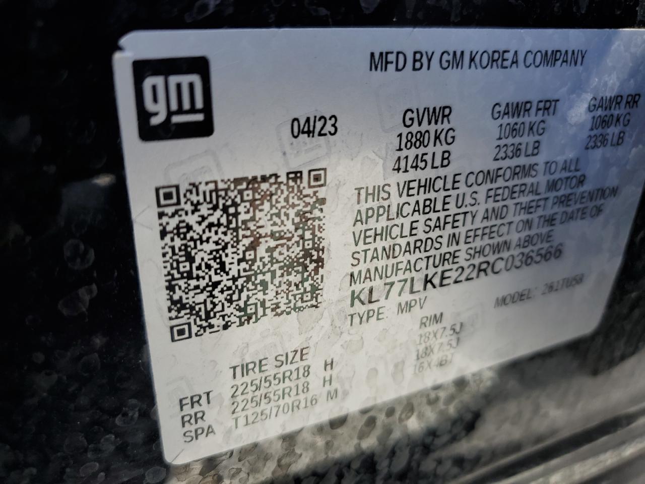 2024 Chevrolet Trax Activ VIN: KL77LKE22RC036566 Lot: 82310425