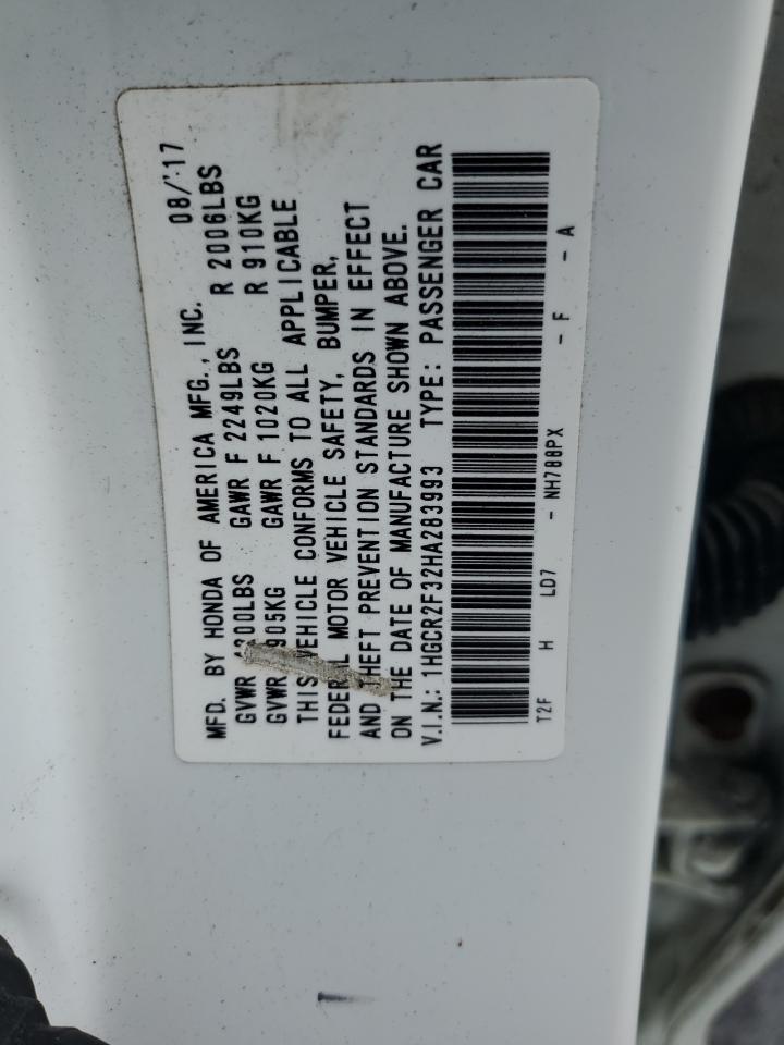 2017 Honda Accord Lx VIN: 1HGCR2F32HA283993 Lot: 84626305