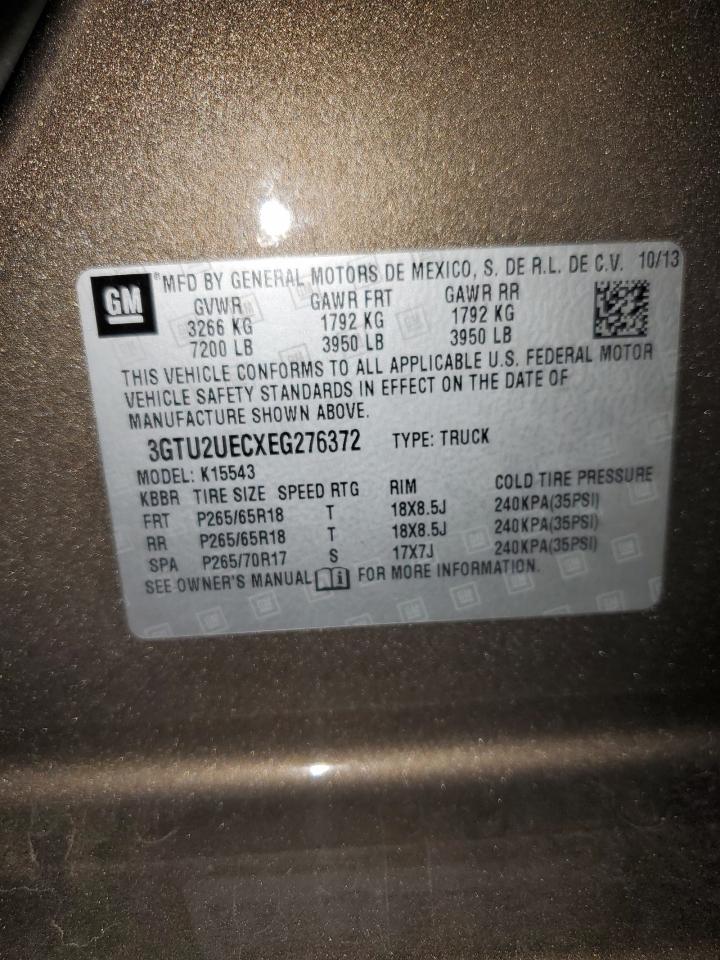 2014 GMC Sierra K1500 Sle VIN: 3GTU2UECXEG276372 Lot: 81004325