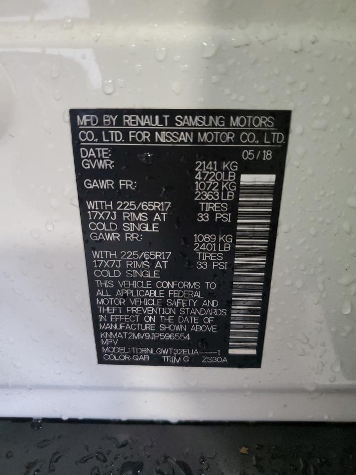 2018 Nissan Rogue S VIN: KNMAT2MV9JP596554 Lot: 85737605